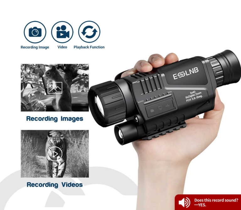 ESSLNB 40mm Night Vision Monocular 5X Digital Infrared Monocular 1.5 LCD 